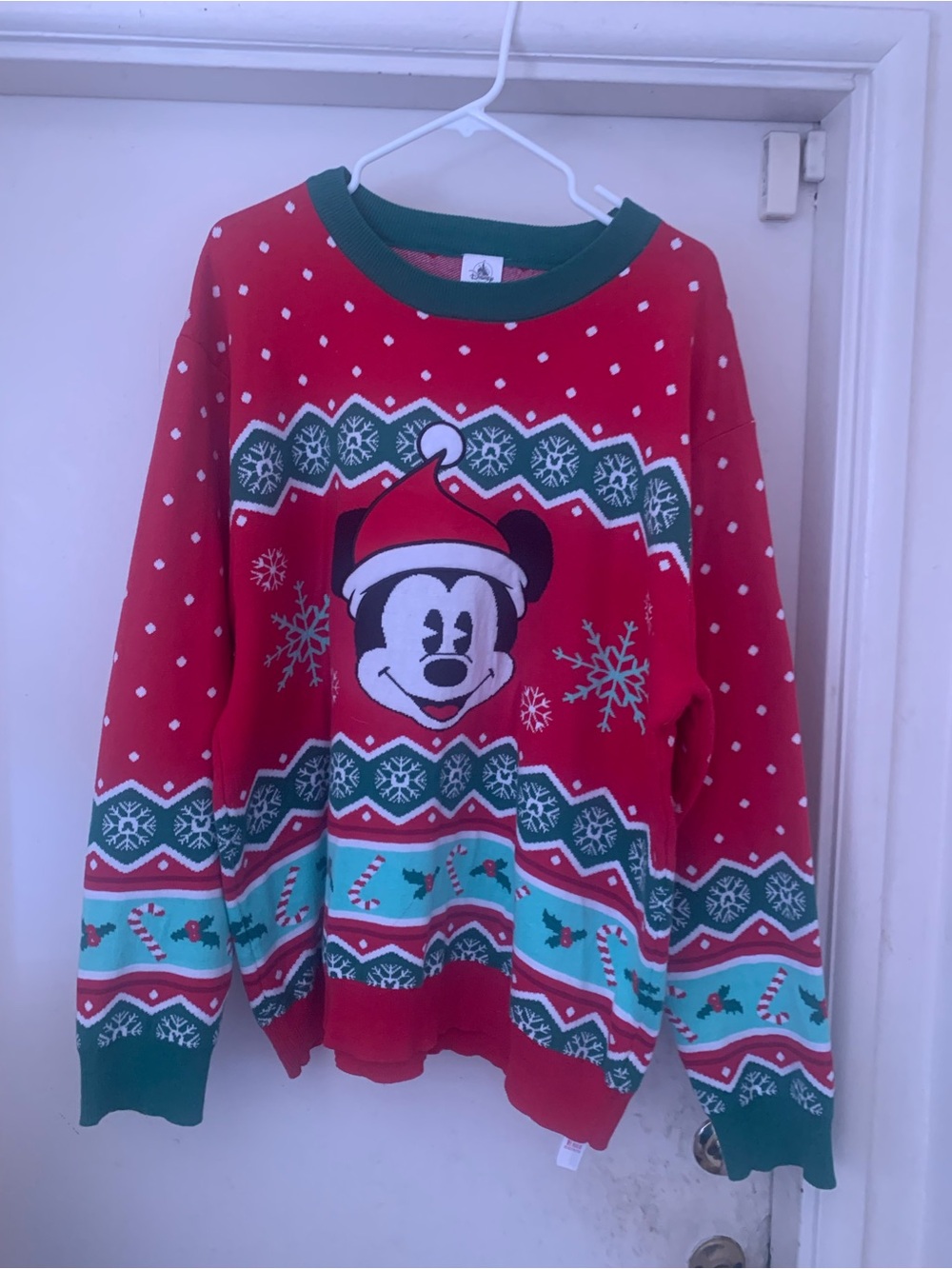 Disney Red & Green Mickey Mouse Christmas Sweater